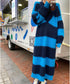 Striped V-neck Sweater Dress